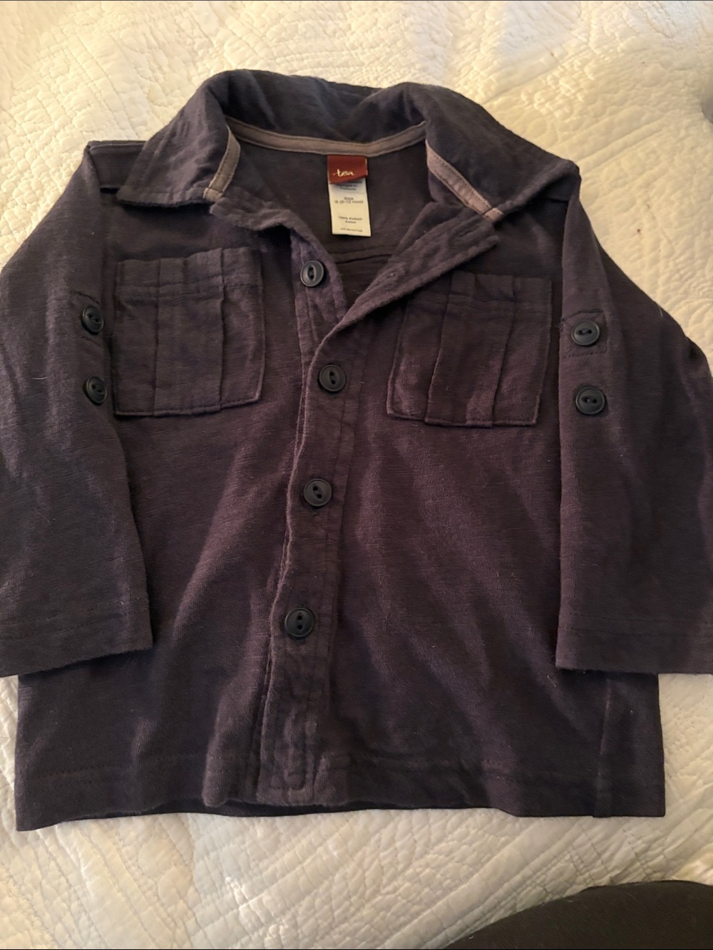 Tea Collection Navy Button-Down Kids Shirt